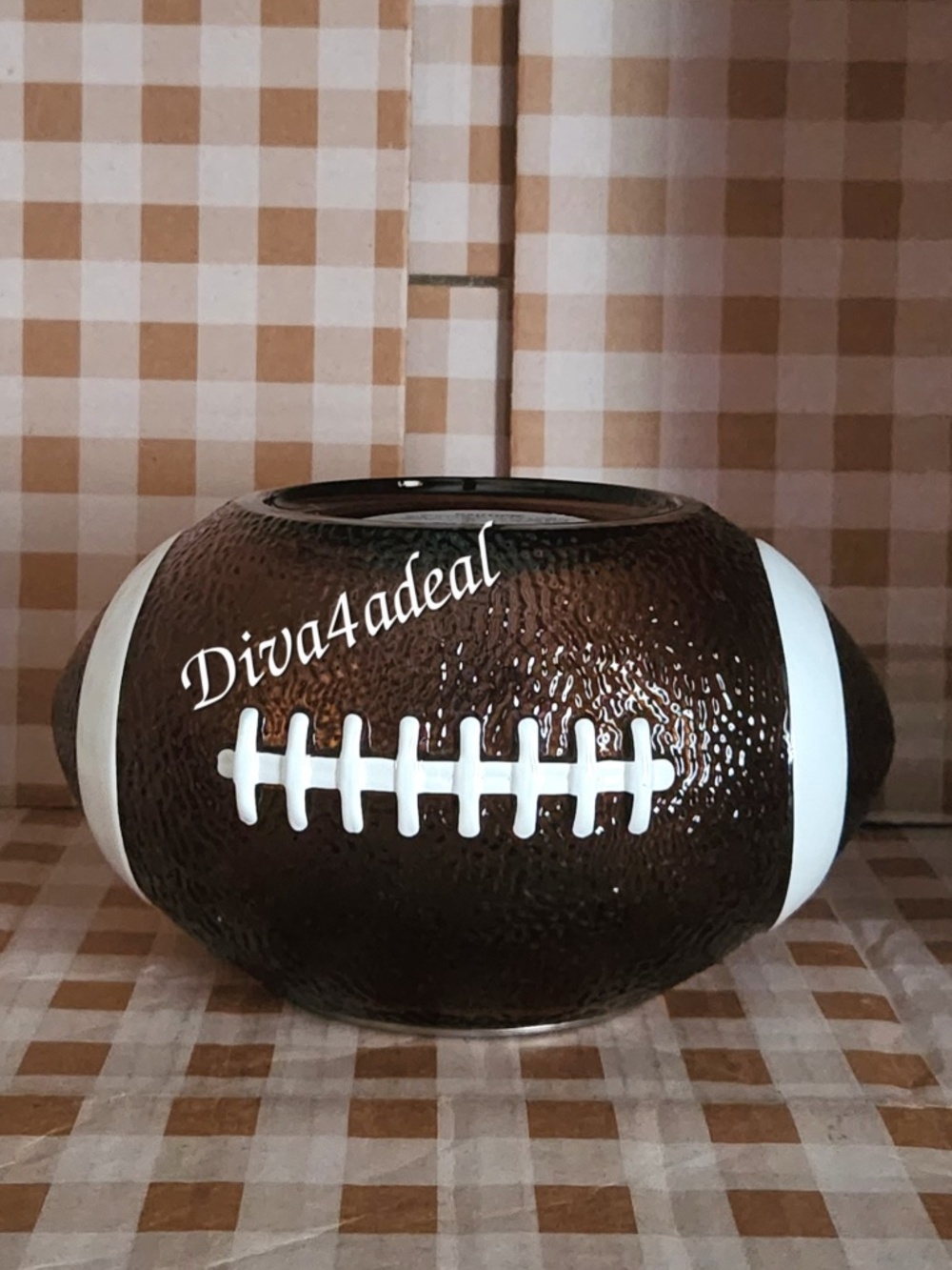 New! Bath & Body Works FOOTBALL 3-Wick Candle Holder